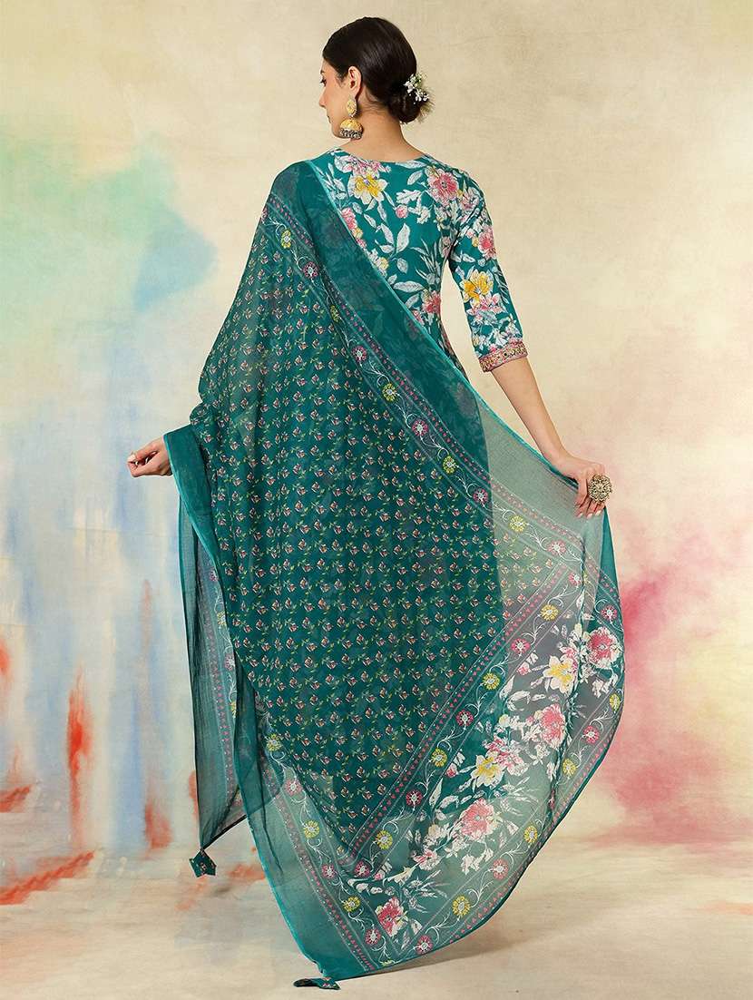 women embroidered three quarter sleeve kurta pant with dupatta set - 22092089 - Standard Image - 4