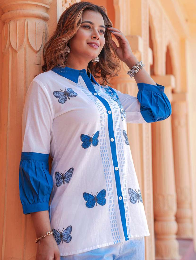 women printed three quarter sleeve ethnic co-ord set - 22092091 - Standard Image - 4