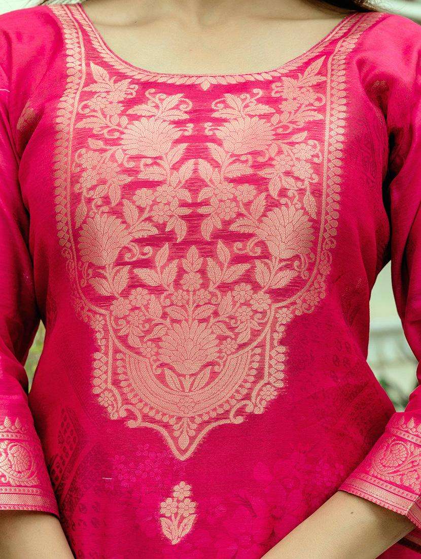 women floral three quarter sleeve kurta pant with dupatta set - 22092106 -  Standard Image - 1