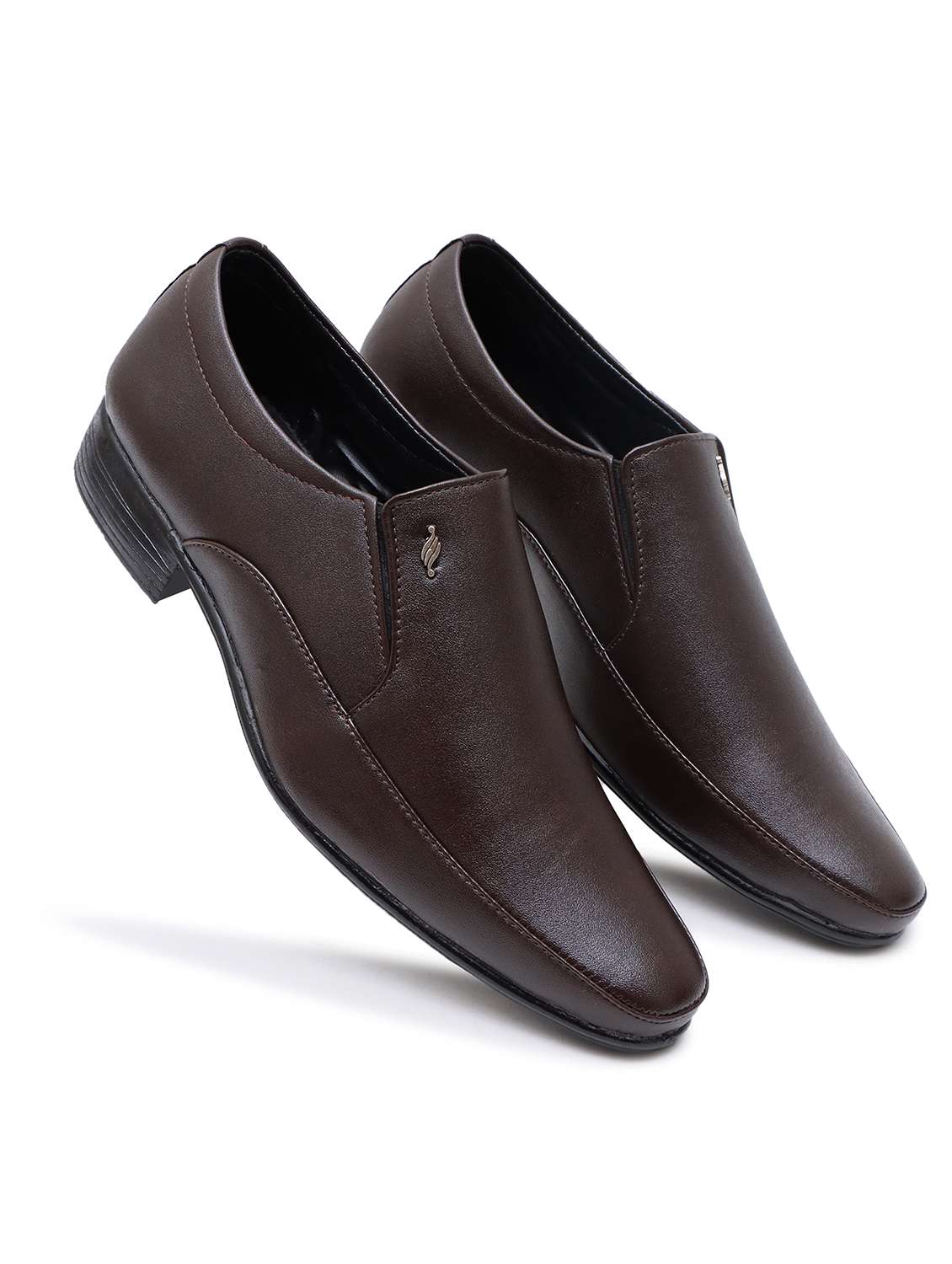 men brown slip on formal shoes - 22092108 -  Standard Image - 1
