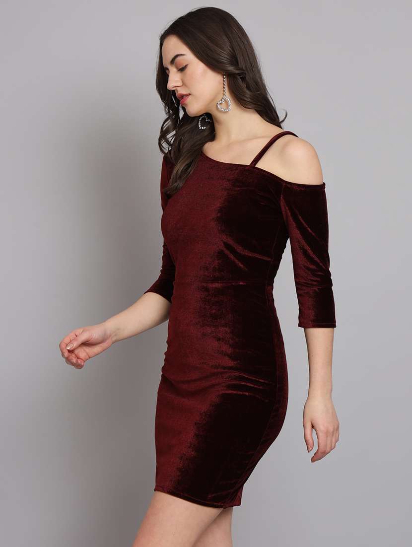 women solid single shoulder bodycon dress - 22092174 -  Standard Image - 1