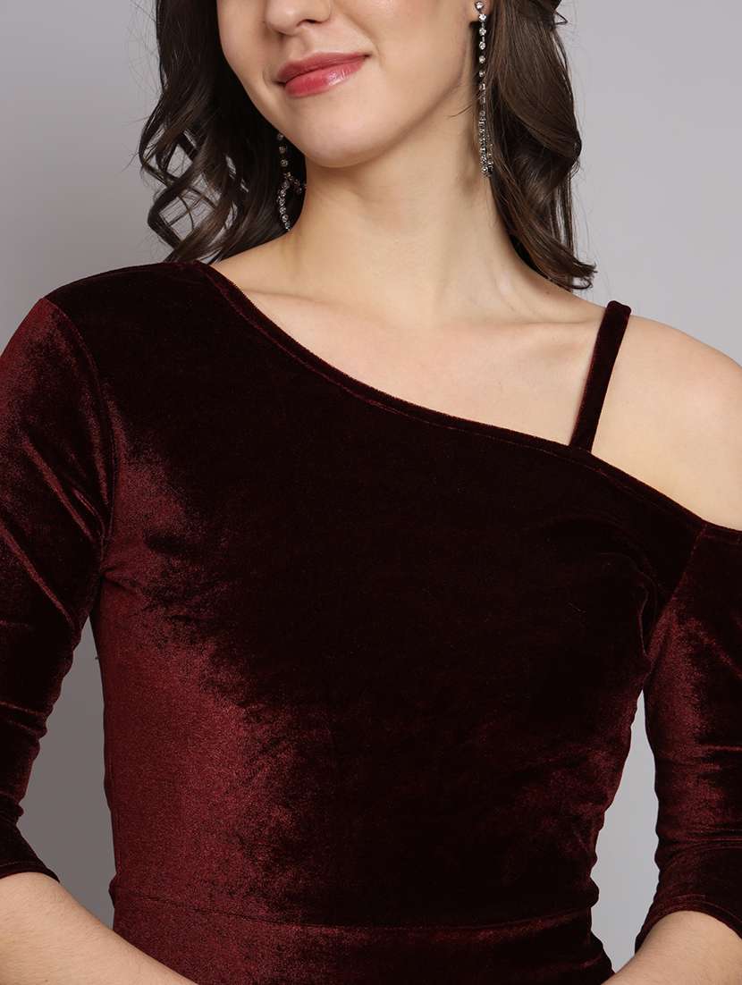 women solid single shoulder bodycon dress - 22092174 - Standard Image - 4