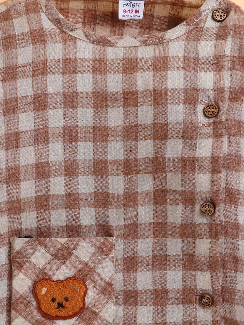 boys checkered long sleeve shirt and trouser set - 22092298 -  Standard Image - 4