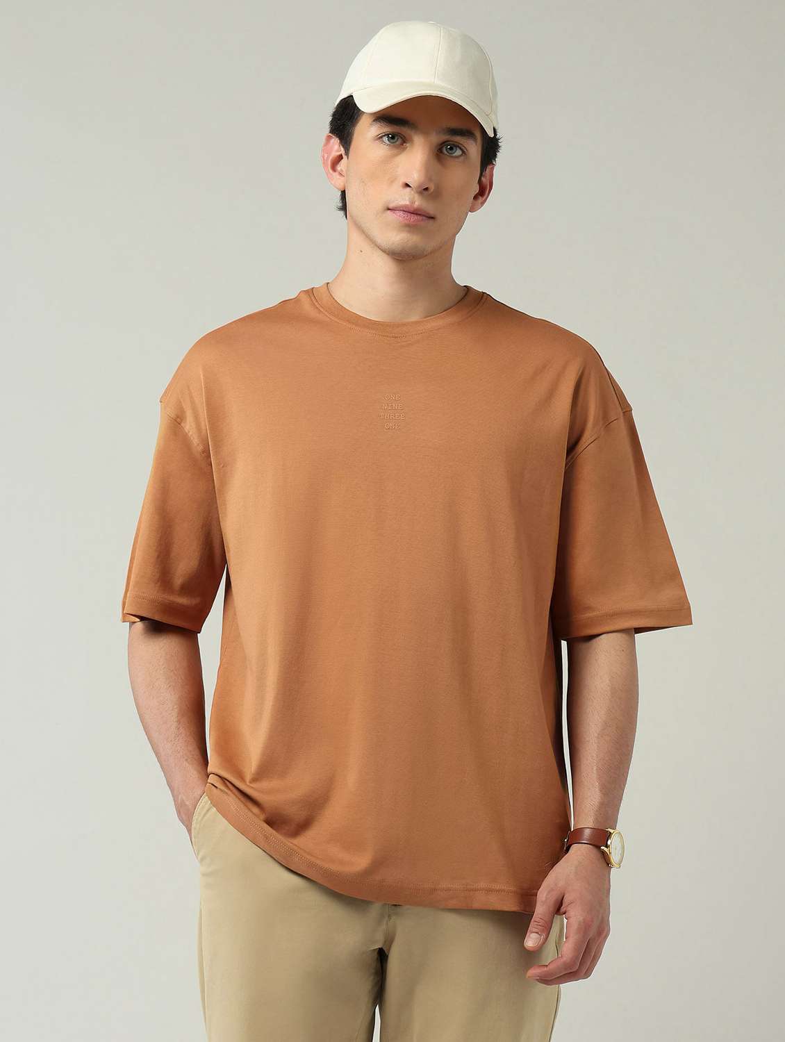 men solid short sleeve oversized t-shirt