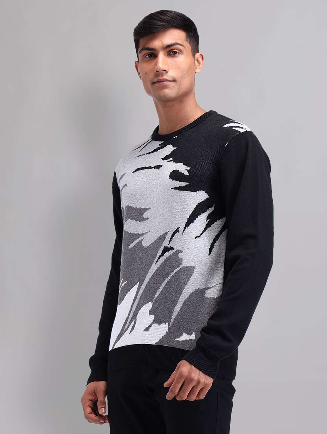 men self design long sleeve regular fit pullover  - 22092332 -  Standard Image - 1