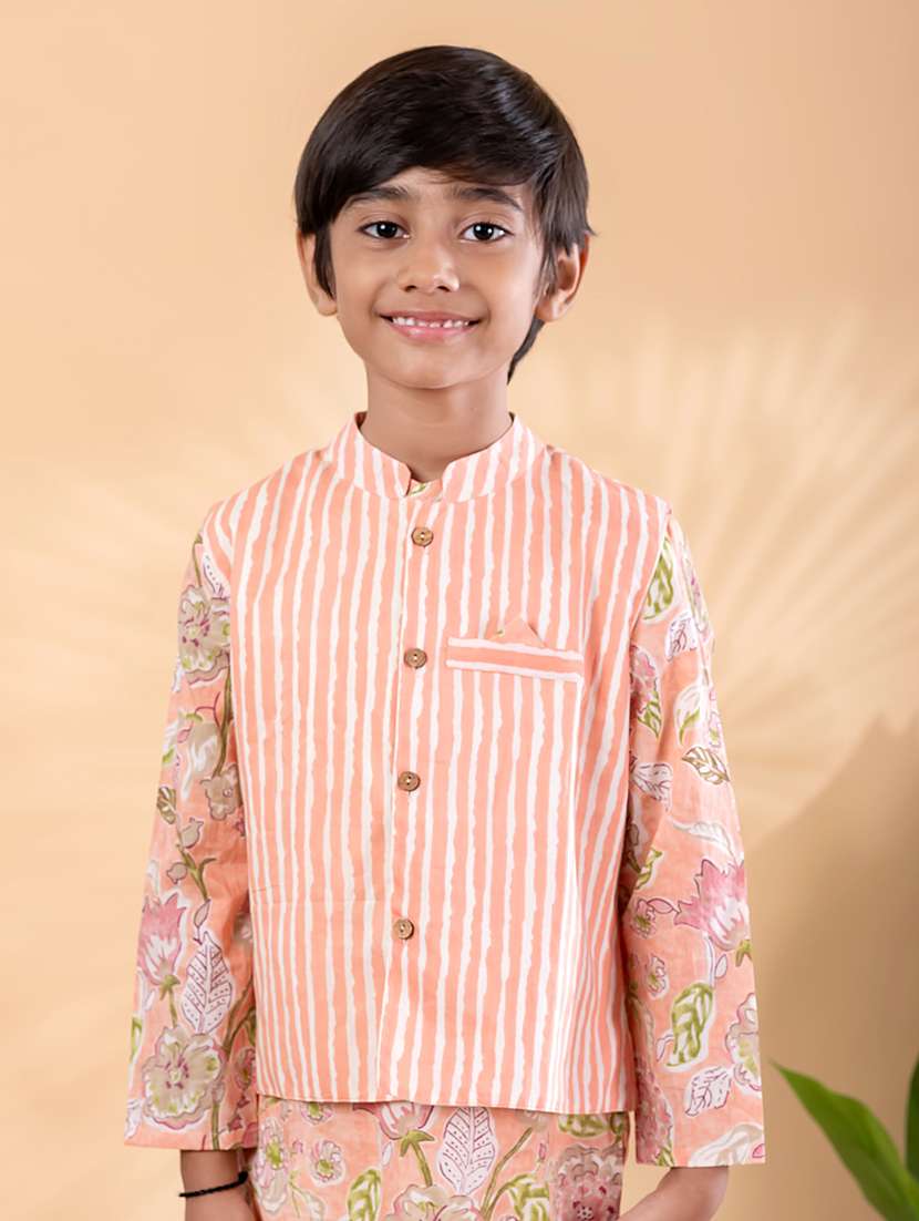 peach cotton kurta sets kurtas & set - 22092340 -  Standard Image - 4