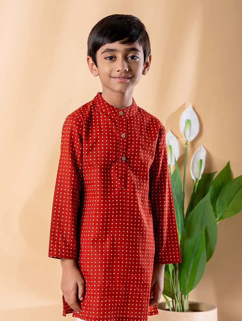 boys self design mandarin neck kurta pyjama set - 22092343 - Standard Image - 4