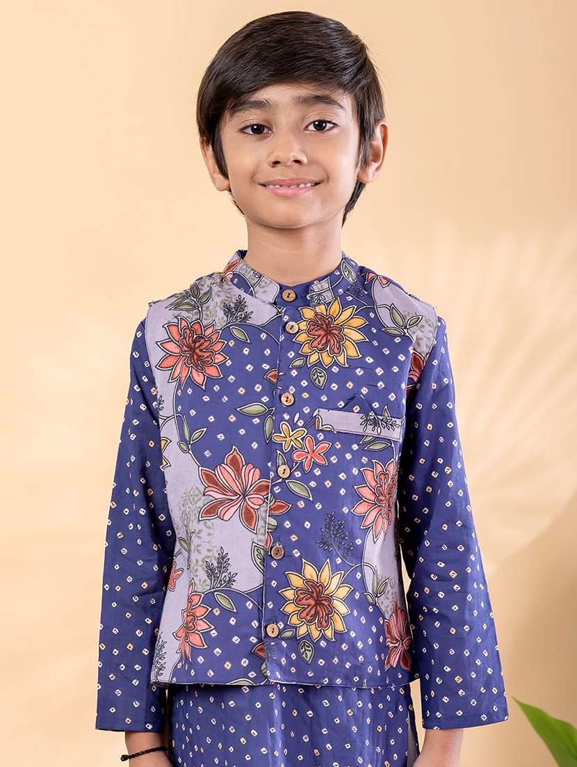blue cotton kurta sets kurtas & set - 22092351 -  Standard Image - 4