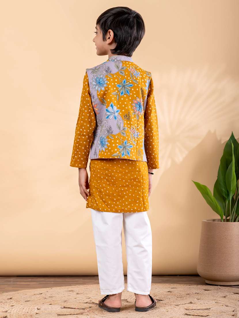 mustard cotton kurta sets kurtas & set - 22092354 -  Standard Image - 4