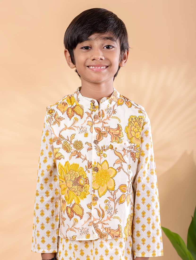 yellow cotton kurta sets kurtas & set - 22092357 -  Standard Image - 4