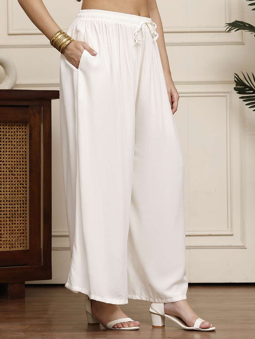 multi colored viscose palazzos - 22092369 -  Standard Image - 1