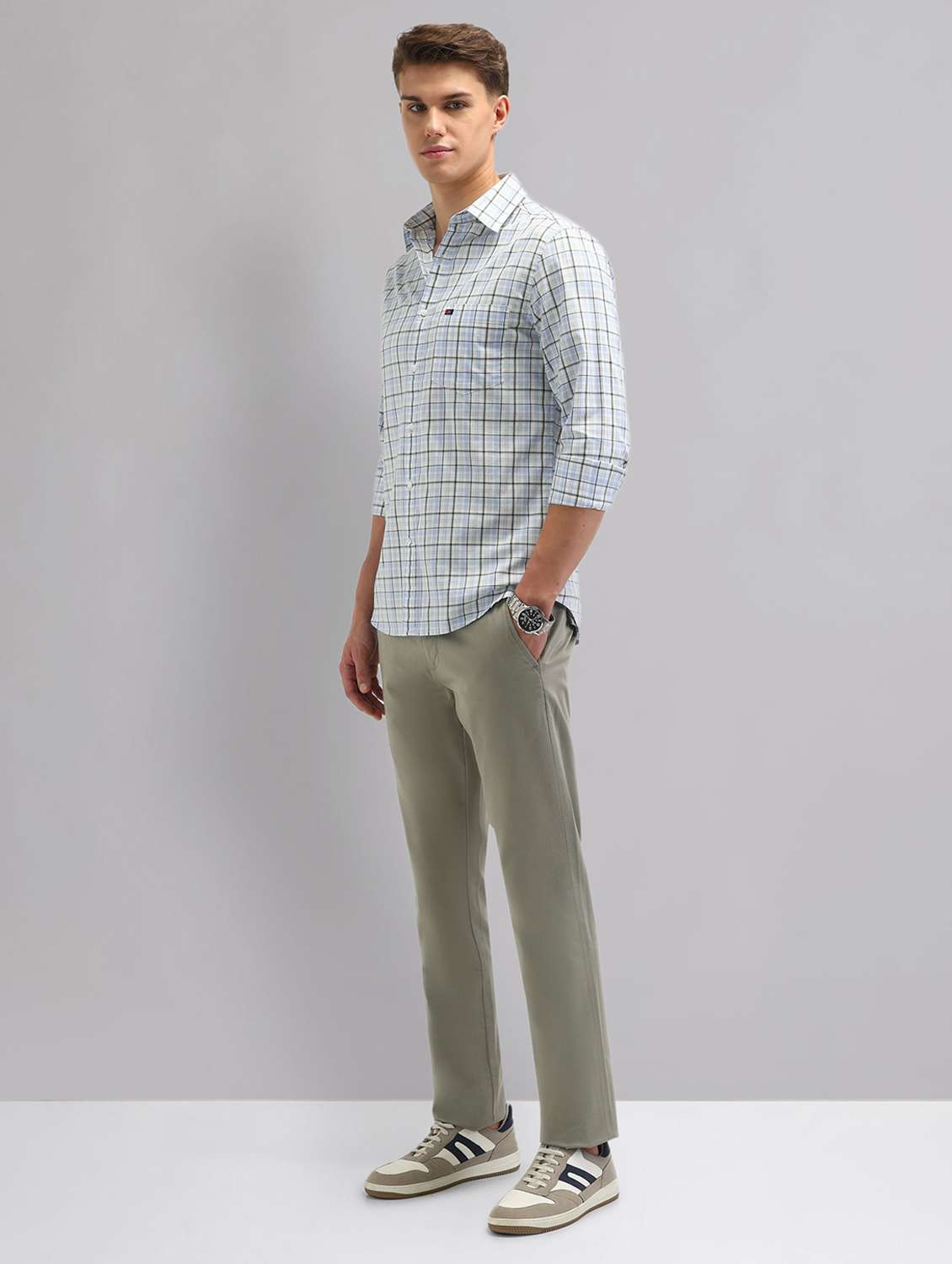 men checkered long sleeve regular fit casual shirt - 22092477 -  Standard Image - 4