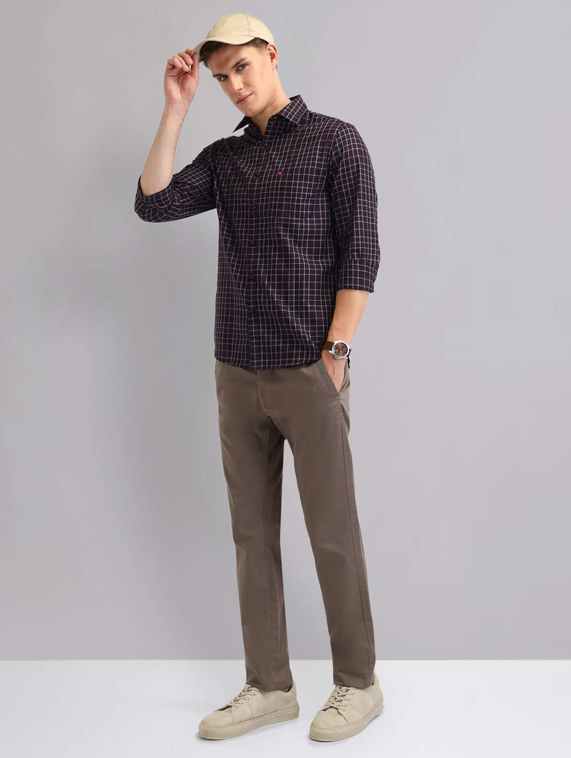 men checkered long sleeve regular fit casual shirt - 22092478 -  Standard Image - 4