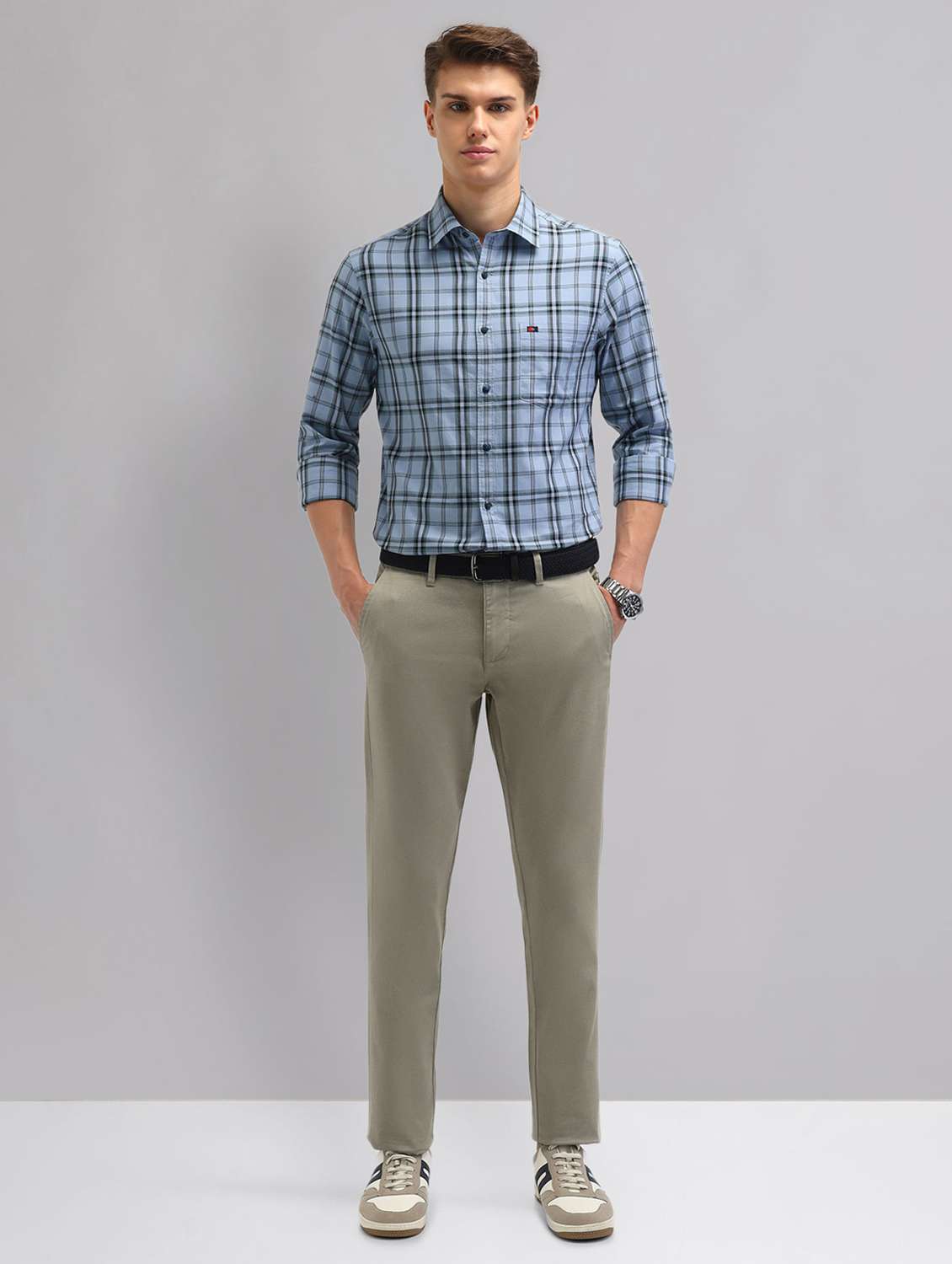 men checkered long sleeve regular fit casual shirt - 22092479 -  Standard Image - 4