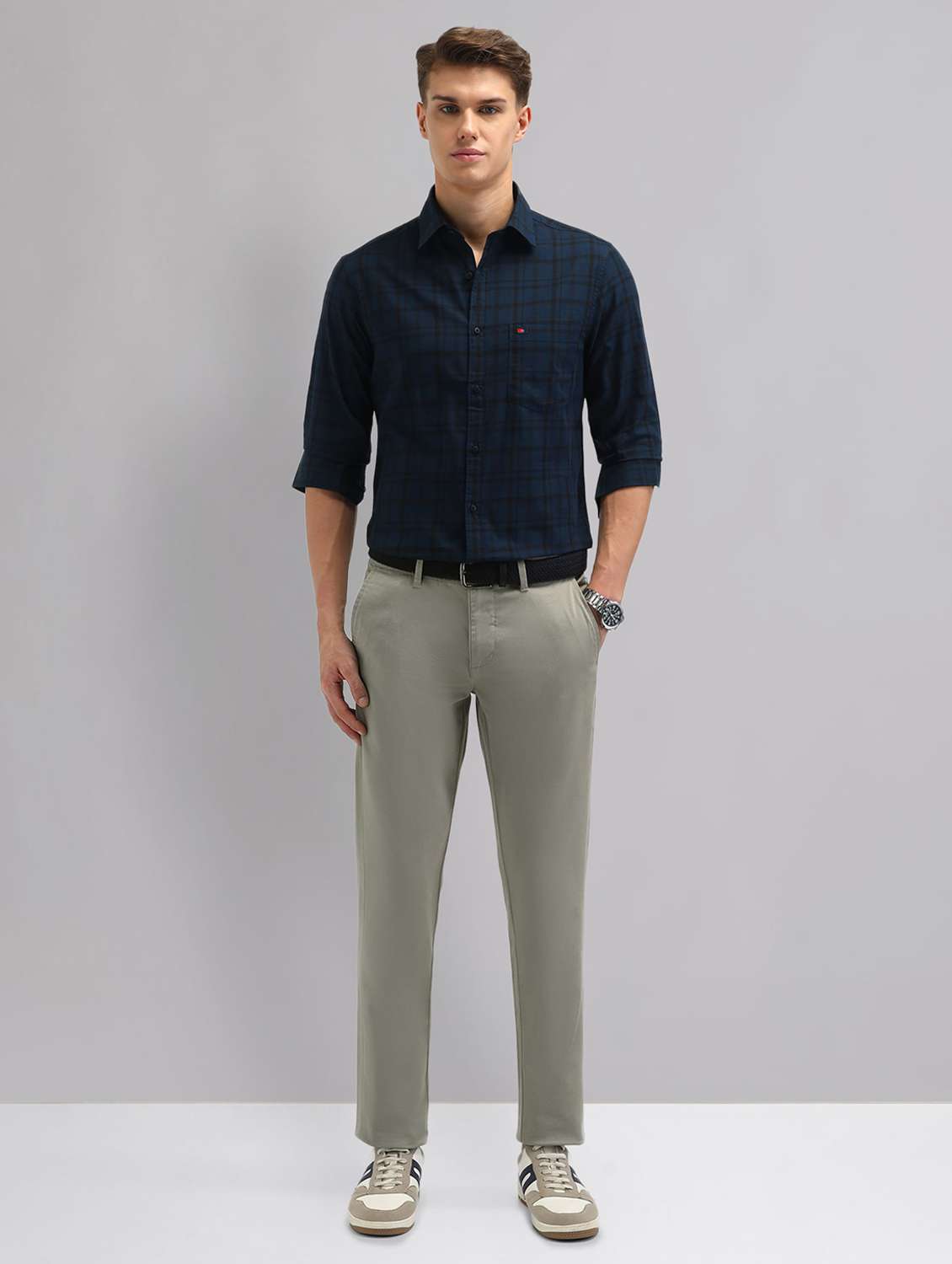 men checkered long sleeve regular fit casual shirt - 22092480 -  Standard Image - 4