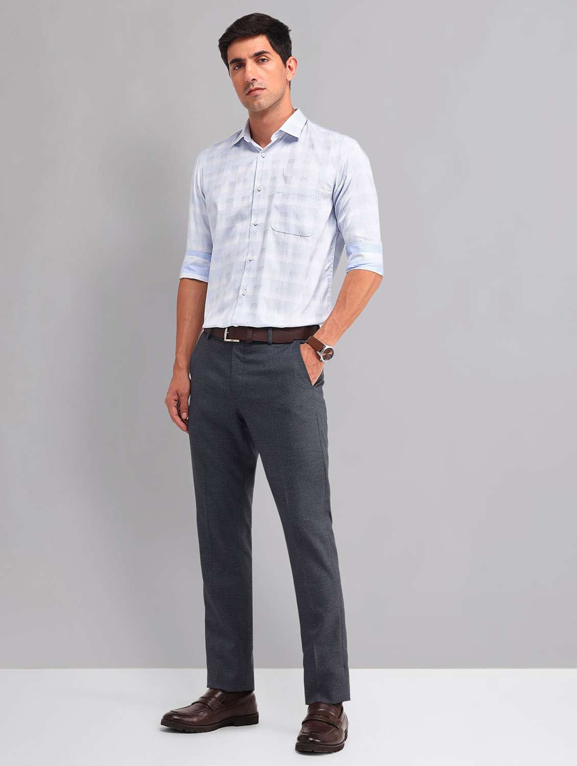 men checkered long sleeve regular fit casual shirt - 22092481 - Standard Image - 4