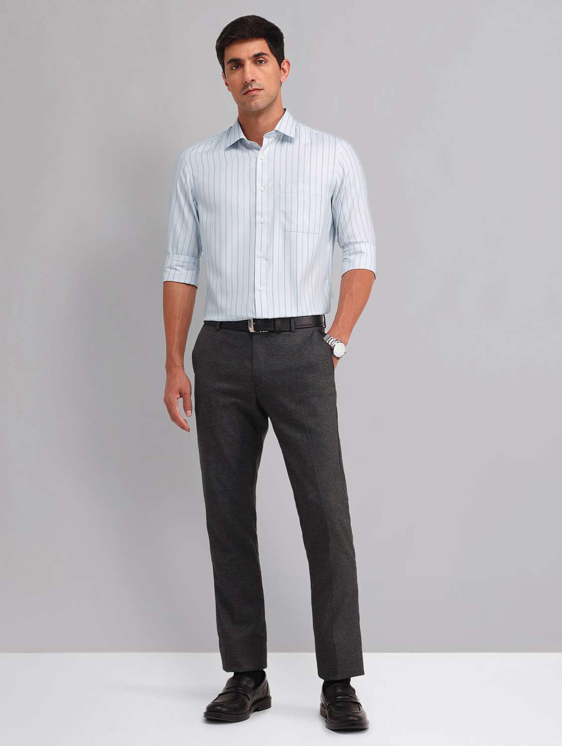 men striped long sleeve regular fit casual shirt - 22092482 - Standard Image - 4