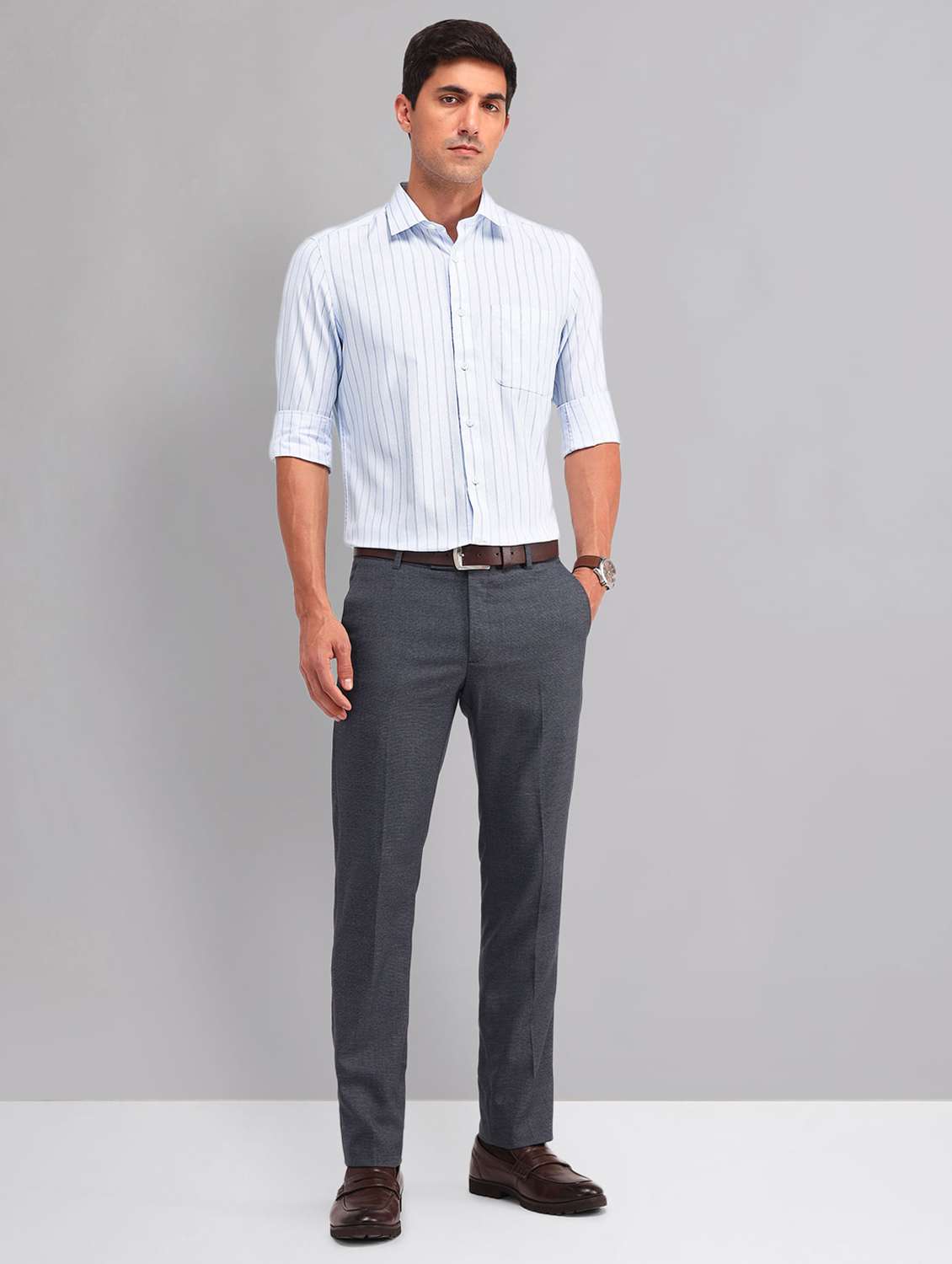 men striped long sleeve regular fit casual shirt - 22092483 -  Standard Image - 4