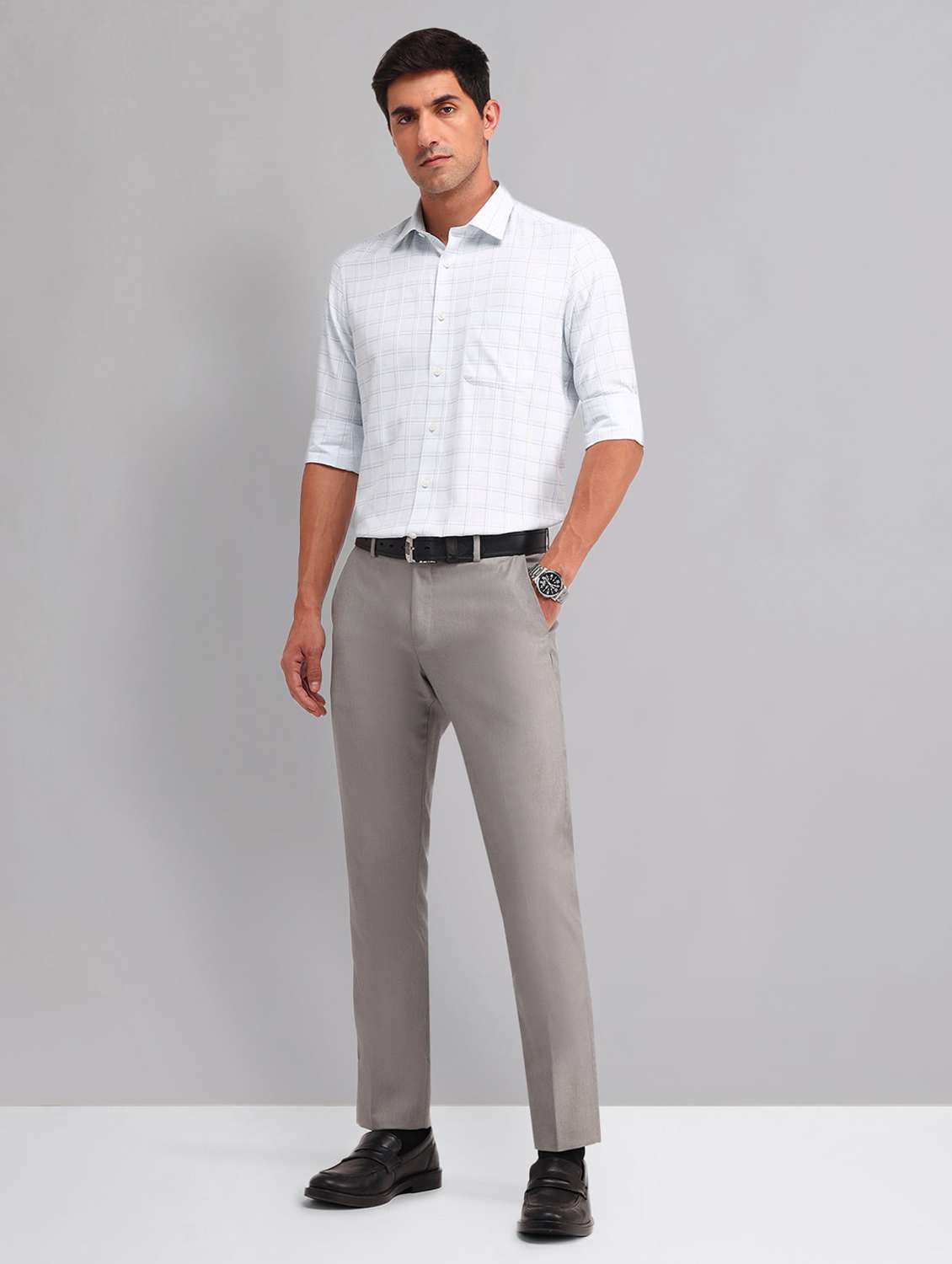 men checkered long sleeve regular fit casual shirt - 22092484 - Standard Image - 4