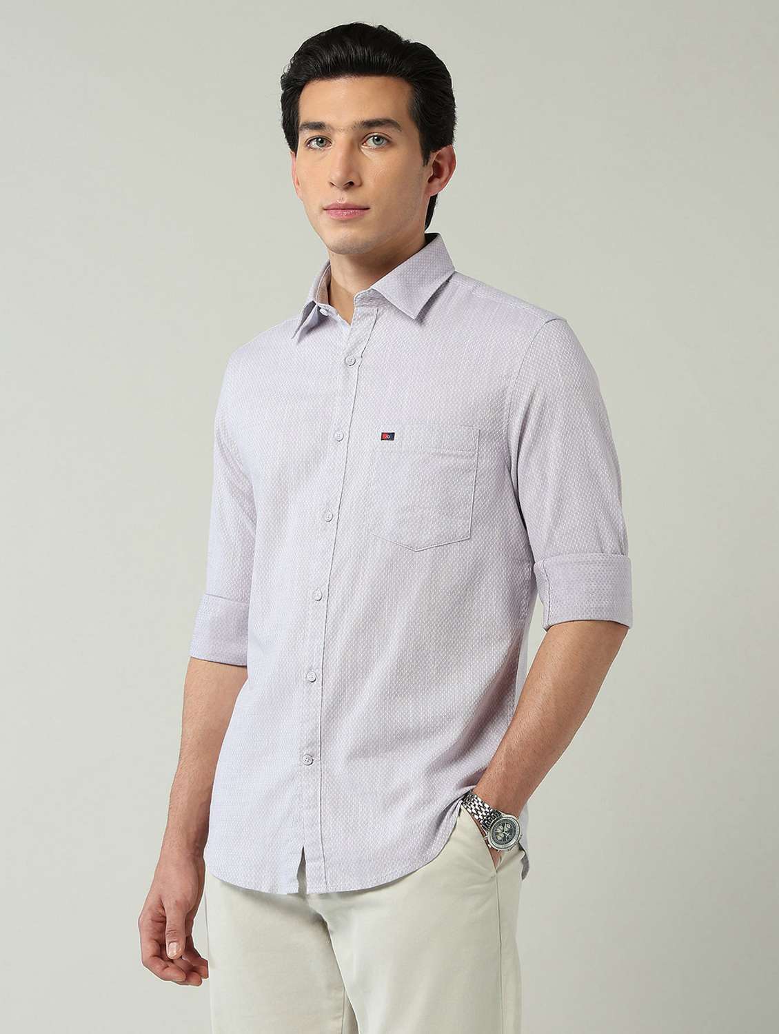 men self design long sleeve regular fit casual shirt - 22092487 -  Standard Image - 1