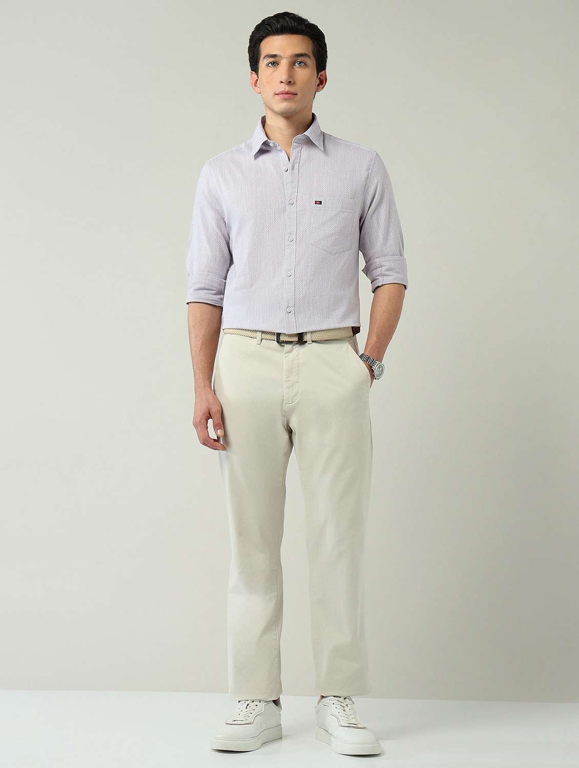 men self design long sleeve regular fit casual shirt - 22092487 -  Standard Image - 4