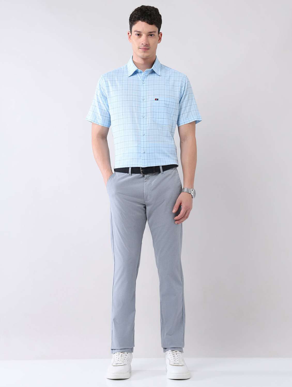men checkered short sleeve regular fit casual shirt - 22092488 - Standard Image - 4