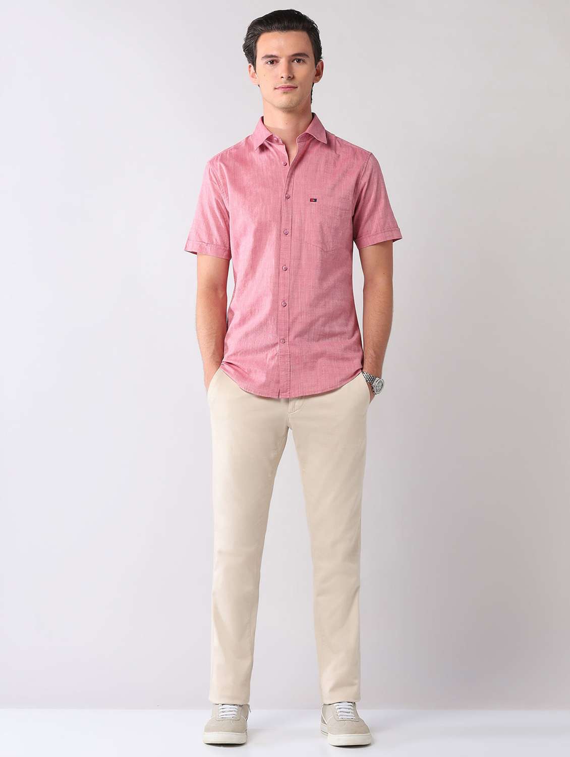 men self design short sleeve regular fit casual shirt - 22092493 -  Standard Image - 4