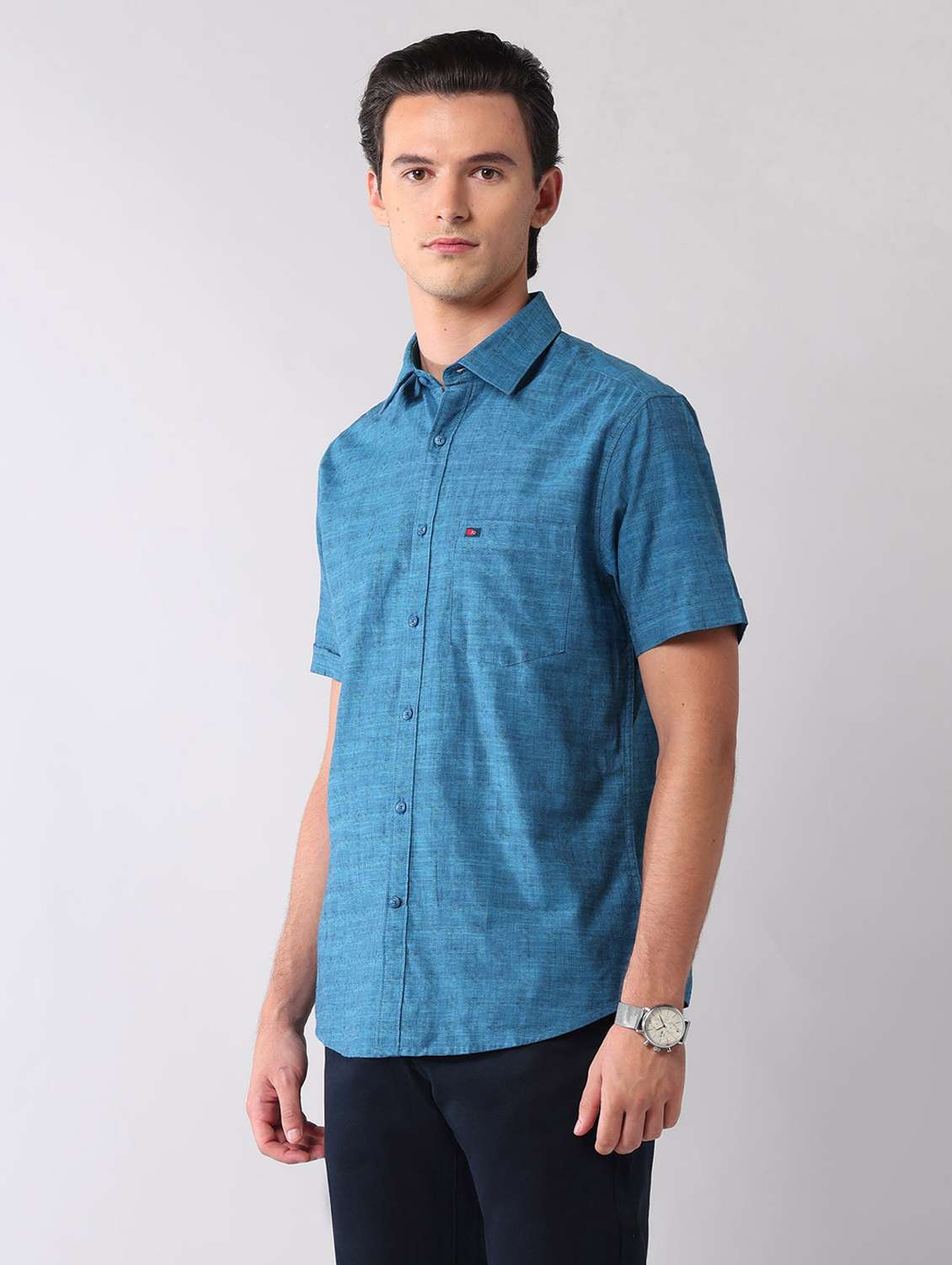 men self design short sleeve regular fit casual shirt - 22092494 -  Standard Image - 1