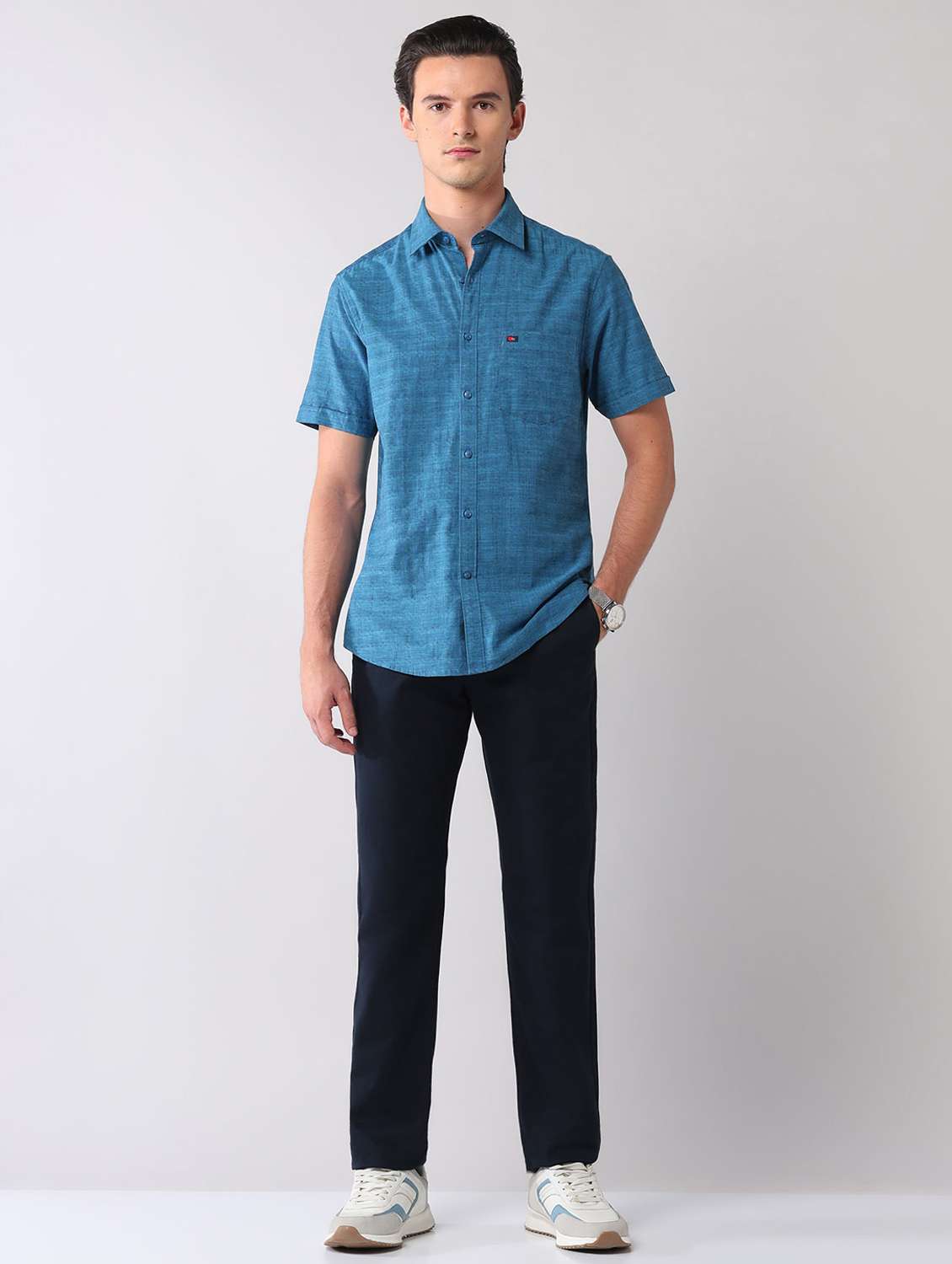 men self design short sleeve regular fit casual shirt - 22092494 -  Standard Image - 4