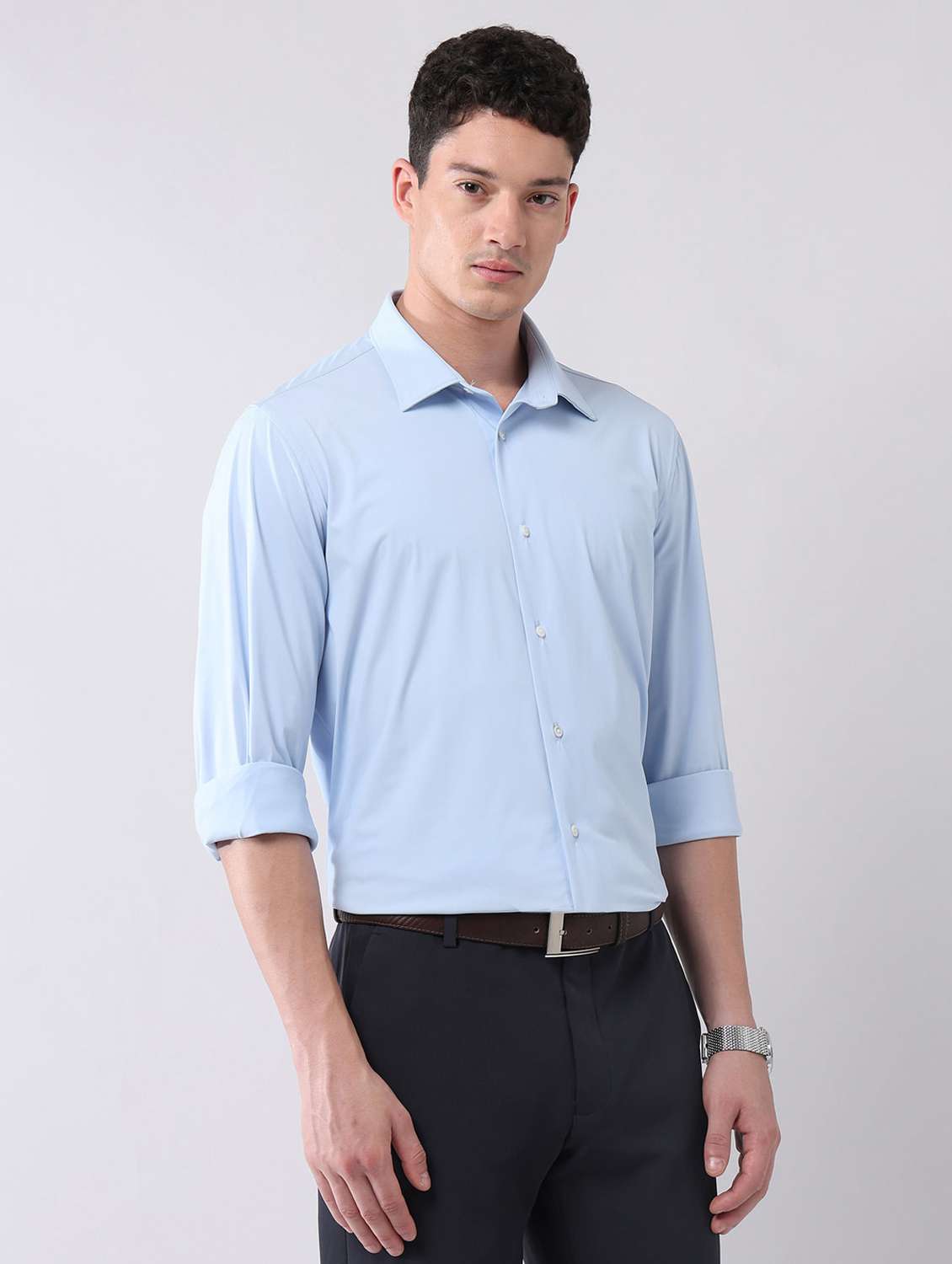 men solid long sleeve regular fit formal shirt - 22092506 - Standard Image - 1
