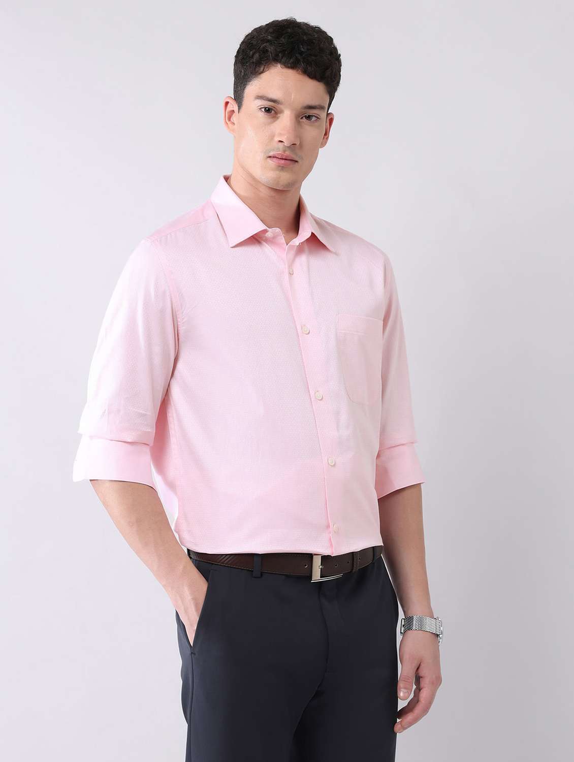 men self design long sleeve regular fit formal shirt - 22092511 -  Standard Image - 1