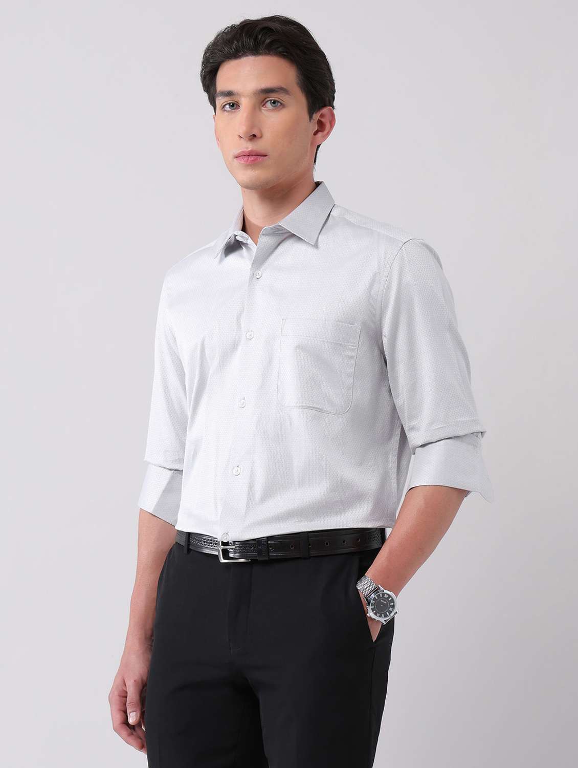 men self design long sleeve regular fit formal shirt - 22092512 -  Standard Image - 1