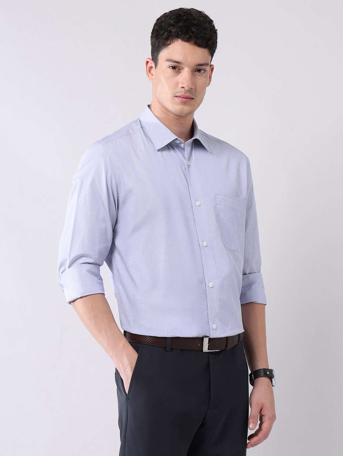 men striped long sleeve regular fit formal shirt - 22092516 - Standard Image - 1