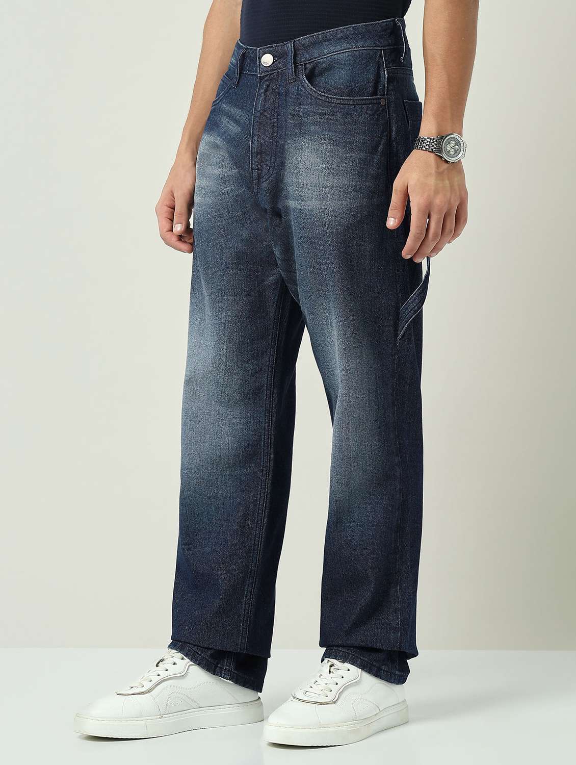 men washed mid rise full length jeans - 22092537 - Standard Image - 1