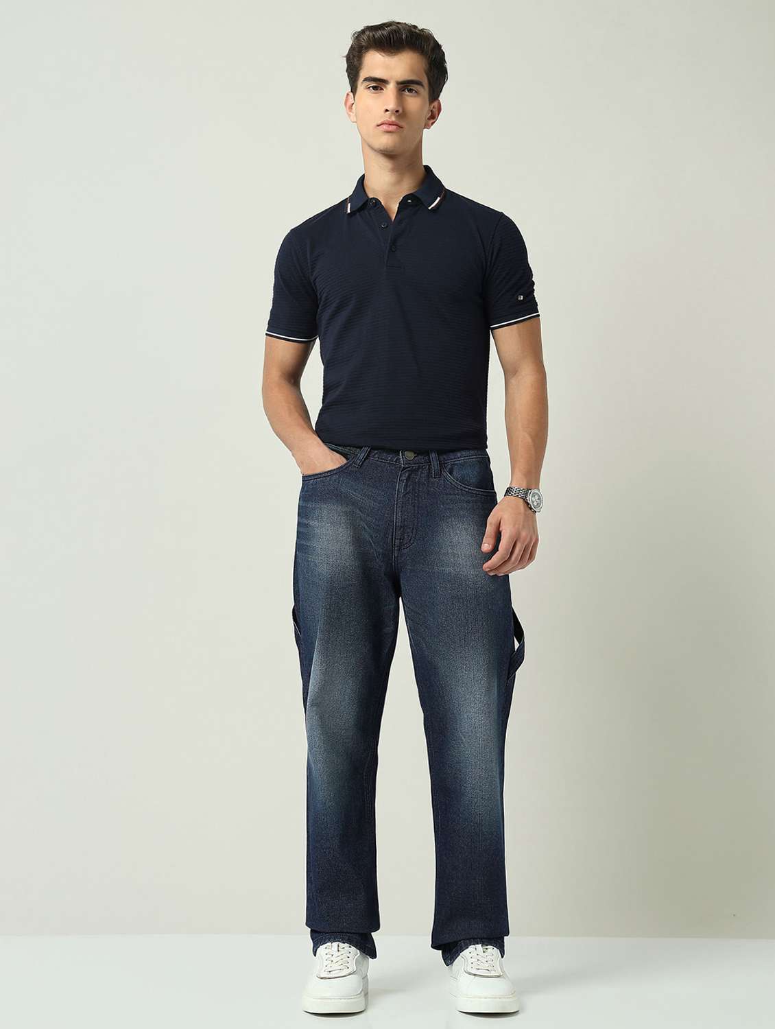 men washed mid rise full length jeans - 22092537 - Standard Image - 4