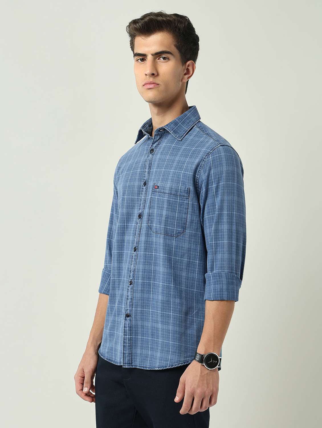 men checkered long sleeve regular fit casual shirt - 22092540 -  Standard Image - 1