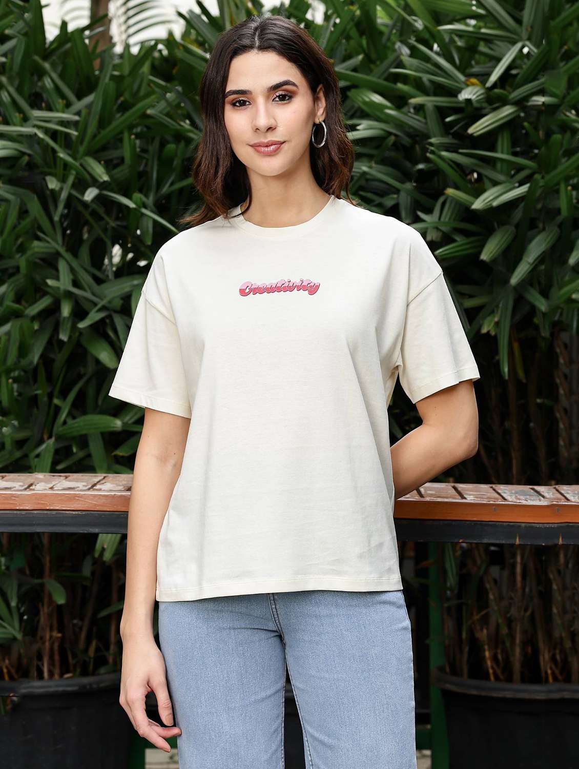 women printed short sleeve regular fit t-shirt - 22092577 - Standard Image - 1