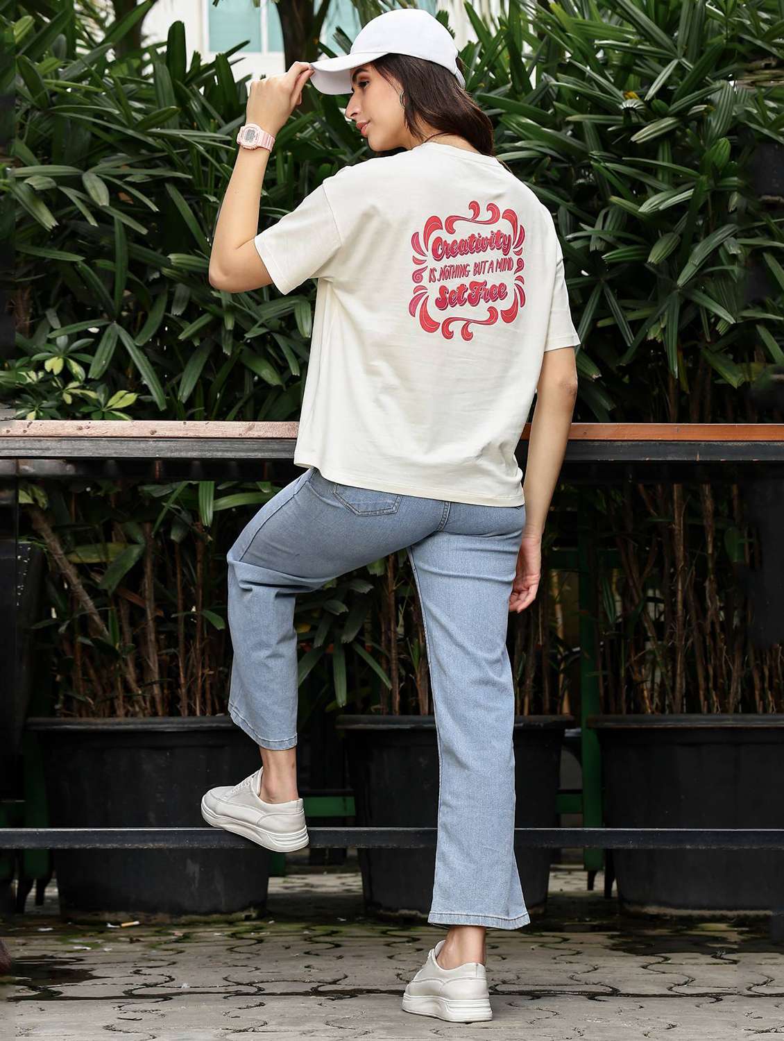 women printed short sleeve regular fit t-shirt - 22092577 - Standard Image - 4