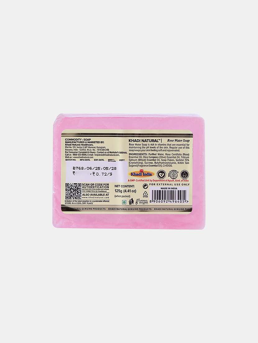khadi-herbal rosewater soap-125 gm - 22092582 -  Standard Image - 1