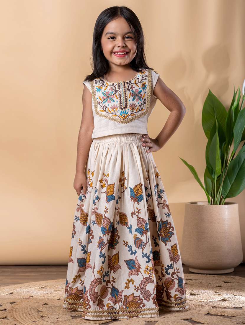 girls floral print lehenga and choli with dupata - 22092601 -  Standard Image - 1