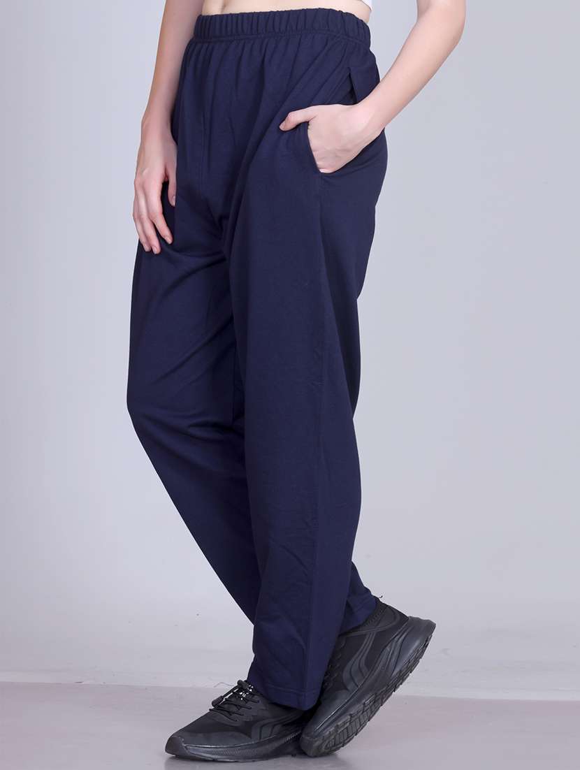 women solid mid rise relaxed fit track pant - 22092624 -  Standard Image - 1