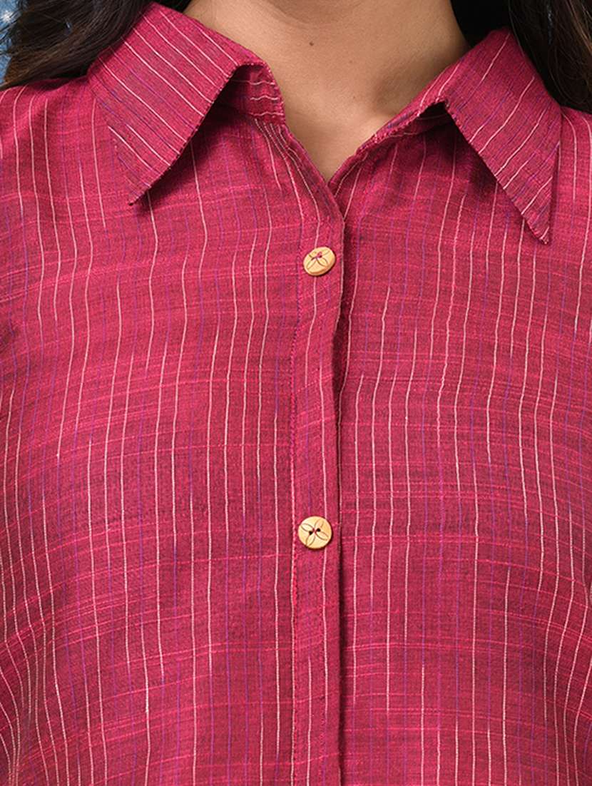 women self design roll up sleeve a-line ethnic dress - 22092632 -  Standard Image - 6