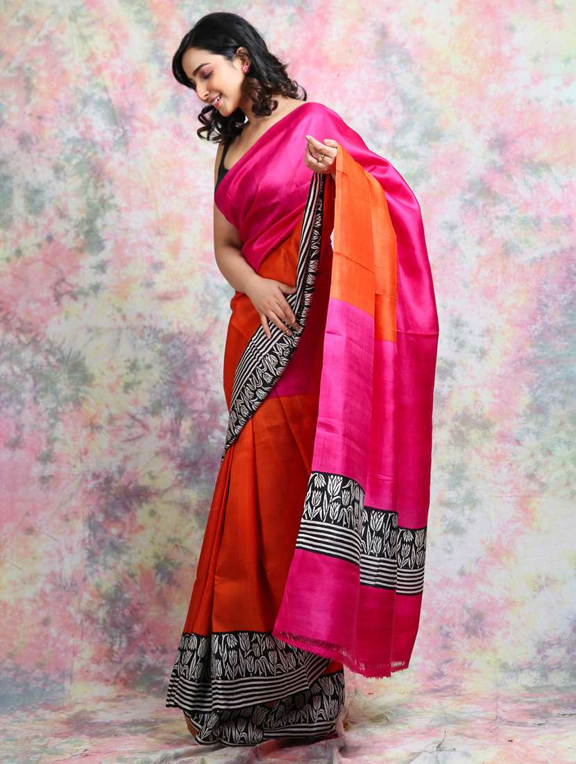 women printed handloom saree with blouse - 22092639 -  Standard Image - 1