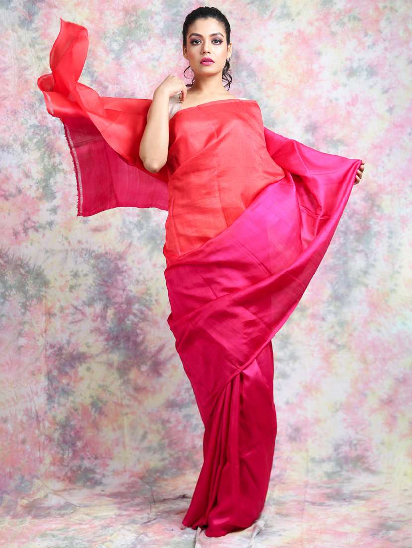women ombre handloom saree with blouse