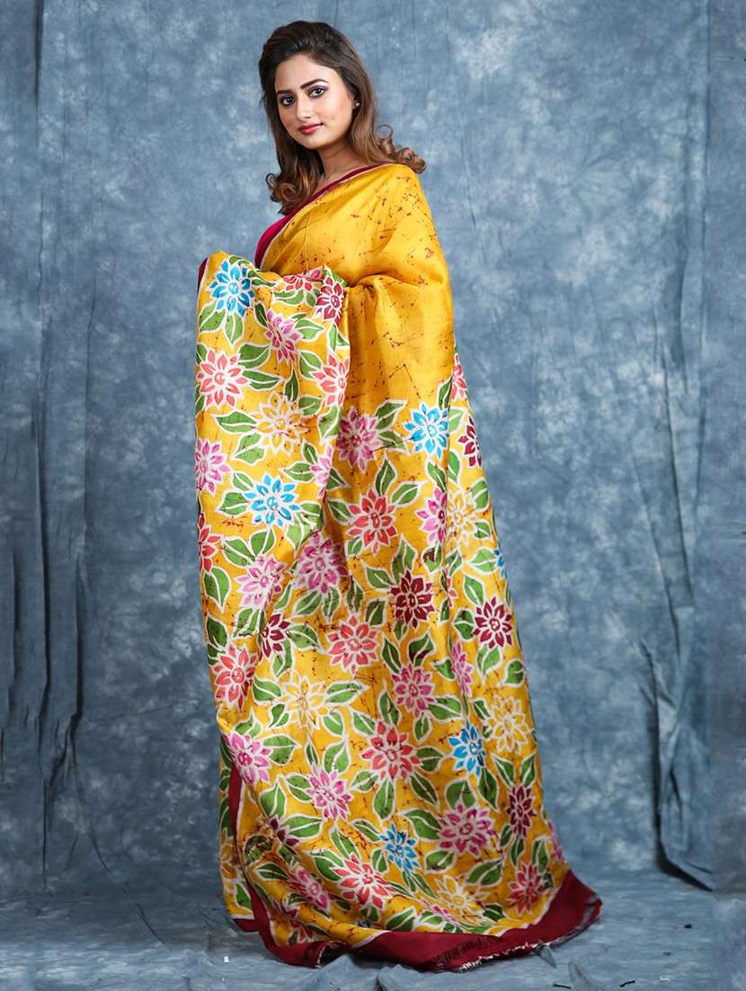 women floral printed saree with blouse - 22092646 -  Standard Image - 1