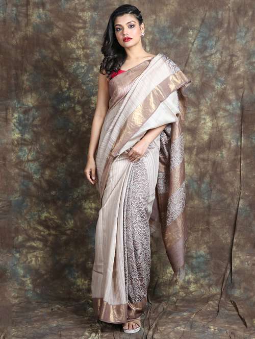 women printed casual wear saree with blouse - 22092653 -  Standard Image - 0