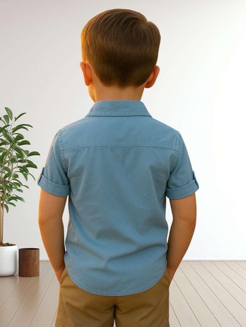 boys solid short sleeve regular fit shirt - 22092675 -  Standard Image - 1