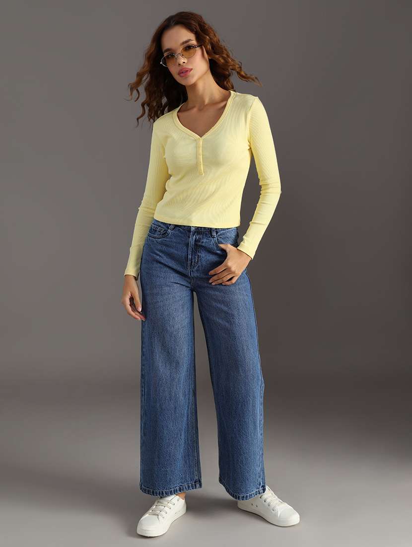 women solid long sleeve regular fit top - 22092709 -  Standard Image - 4