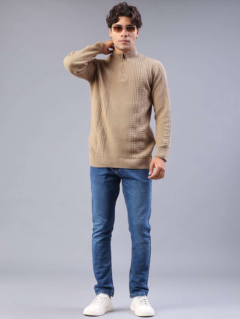 men self design long sleeve regular fit pullover  - 22092719 -  Standard Image - 4