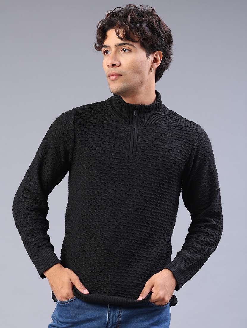 men self design long sleeve regular fit pullover  - 22092721 -  Standard Image - 1